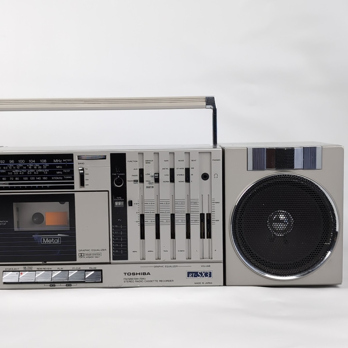TOSHIBA／東芝ステレオラジオカセットレコーダー　RT-SX3  日本製 TOSHIBA RT-SX3 Mackenzie Mini Stereo Boombox - Old Boomboxes