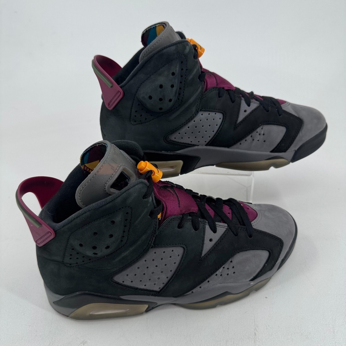 Air Jordan 6 MENS Black Gray Burgundy Lace Up Athletic Shoes  display picture 2