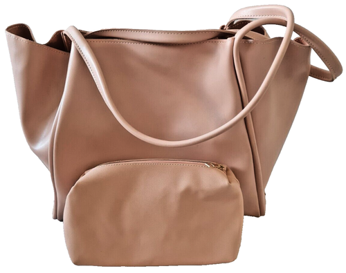 Ladies Handmade Shoulder Bag, Synthetic Leather, Tea Pink, Size: Large, - Picture 2 of 16