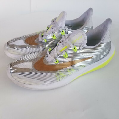 Nike Future Speed Running Shoes Size 6.5Y Silver White Gold Run AH6747-100