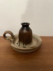 Vintage Chamber Stick Candle Holder Glazed Stoneware — photo 3