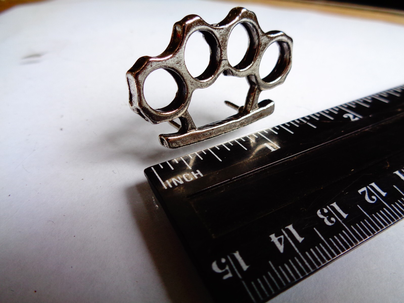 Metal Brass Knuckles Pin Motorcycle Biker Club Vest Jacket H