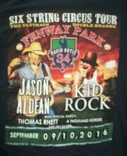 2016 JASON ALDEAN Fenway Park KID ROCK GREEN MONSTER (SM) T-Shirt RED SOX Ortiz