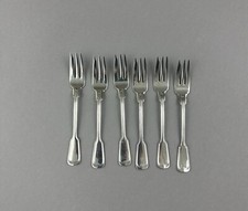 WMF Augsburger Fadenmuster, Alte Serie, Cromargan, 6 Kuchengabel