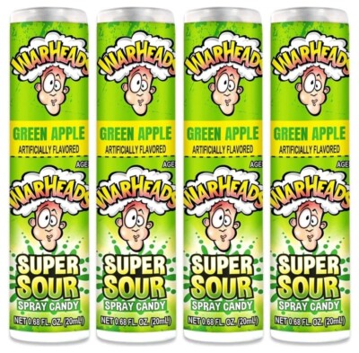 4x Warheads Super Sour Green Apple Spray Candy 20ml
