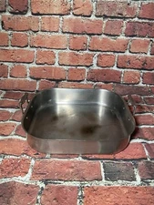 Bon Chef 60010 Cucina 10 Qt. Stainless Steel Roasting Pan 16 3/4" x 14" x 3 1/2"