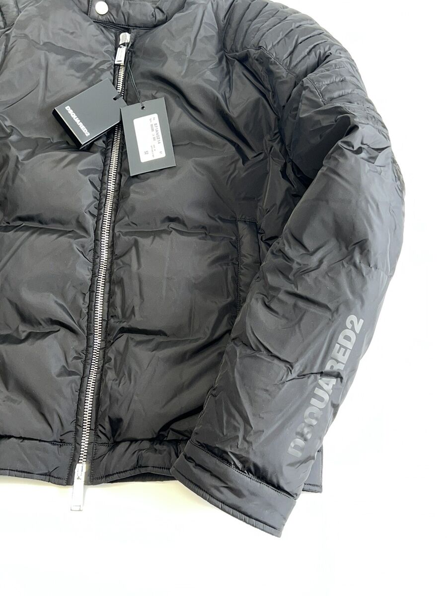 Authentic DSQUARED2 Down Biker Jacket Mens Puffer Black Sz Authentic DSQUARED2 Down Biker Jacket Mens Puffer Black Sz