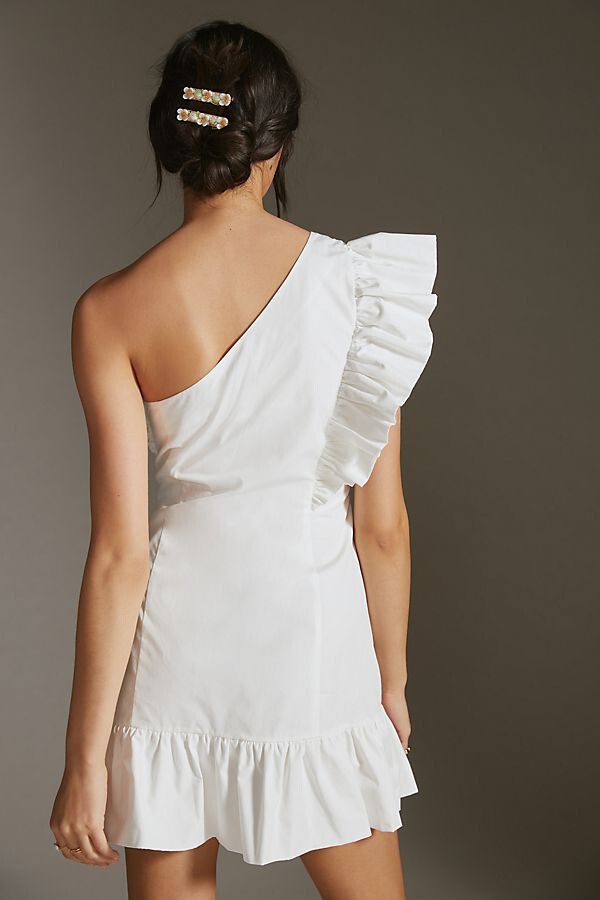 maeve ruffled one shoulder mini dress Maeve Ruffled One-Shoulder Mini Dress