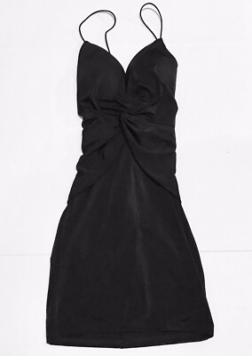 Charlotte Russe Black Padded Spaghetti Strap Cocktail Party Dress