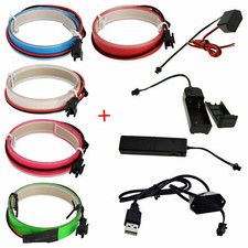 1M LED flexibel Neon Glow EL Band Streifen Strobing Elektrolumineszenz Band DE