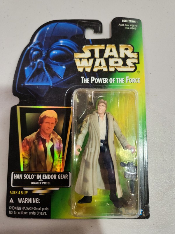Star Wars Power Of The Force: Han Solo Endor Gear (Green Card) Action Figure