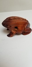 Thailand Craft Wooden Lucky Frog Croaking Musical Instrument Home Office Decor