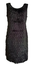PORTOBELLO PUNK Womens Black Stretchy Layered Sleeveless Pencil Dress. Size S/M