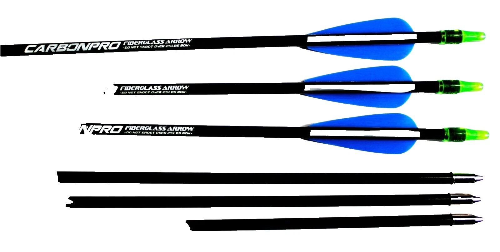 Target Fiberglass Shaft Black Complete Arrows for Archery