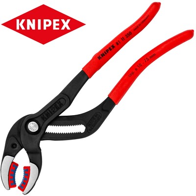 Knipex weiche Backe Wasserpumpe Zange 250 mm Druckknopf Kunststoff Rohrgriffe 81 11 250