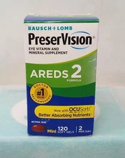 Bausch + Lomb PreserVision AREDS 2 Vitamin & Mineral Soft Gels, 120ct, Ex. 6/26