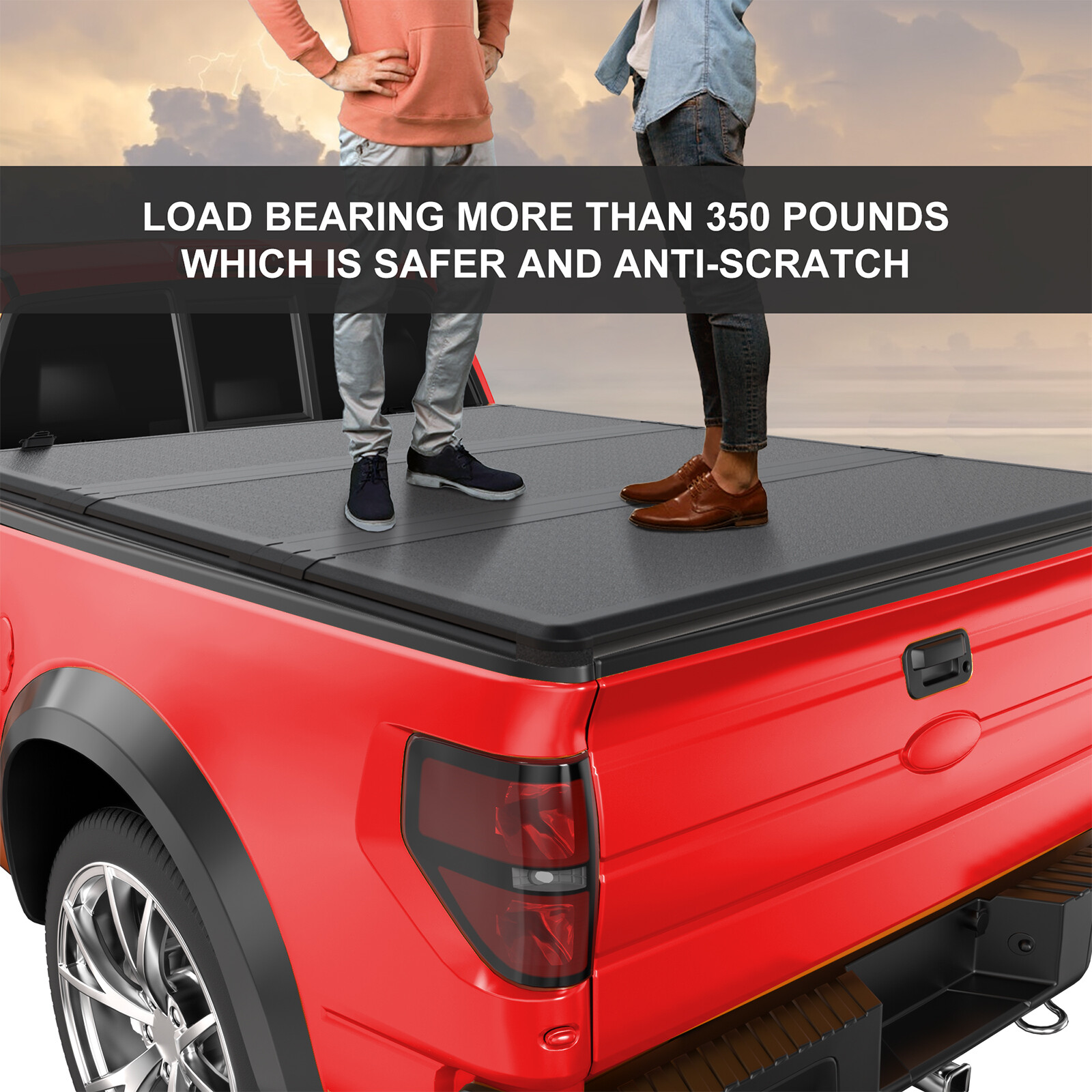 5.5FT 3Fold Fiberglass Hard Truck Bed Tonneau Cover For 20072024