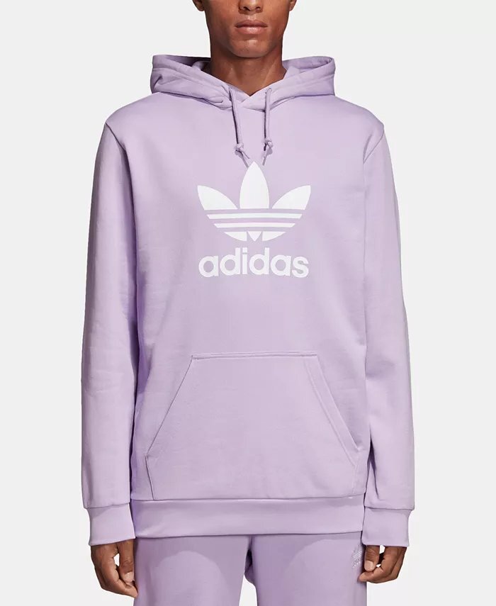 adidas Originals Menu0026#039;s Trefoil-Hoodie, purple glow, Medium… | eBay
