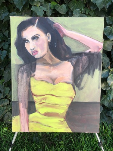 MALIA PETTIT Original MODERN EXPRESSIONIST Fashion Pretty Woman Oil & Canvas - Picture 1 of 9