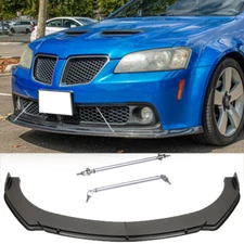 Carbon Fiber Style Car Front Bumper Lip Splitter + Strut Rods For Pontiac G8 GXP