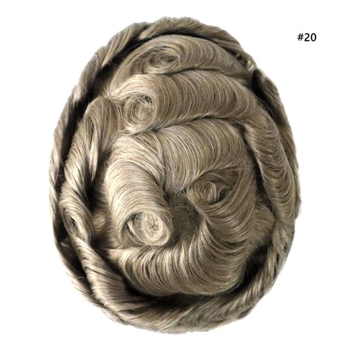 Mens Toupee French Lace Human Hair Replecement System Real Gent Hairpiece 8x10 - Picture 28 of 40