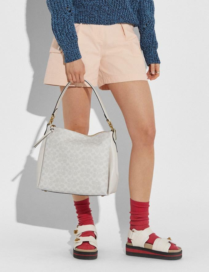 Coach Shay Shoulder Bag Signature Canvas Strap Purse White Chalk