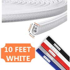 10FT Car Door Trim Edge Guard Moulding Rubber Seal White Protector Strip