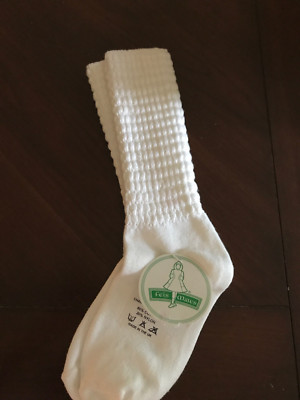 Feis Mates White Poodle Socks, Irish Dance, Size P (Ch8-Ch9.5), New