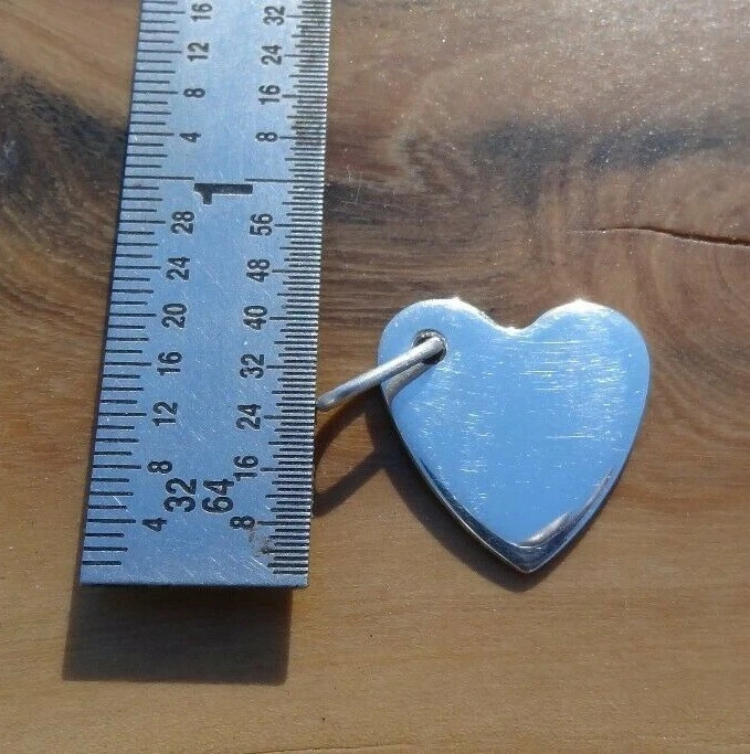 Hecho a mano 999. Colgante de plata fina con espejo y corazón brillante Foto 4 de 4