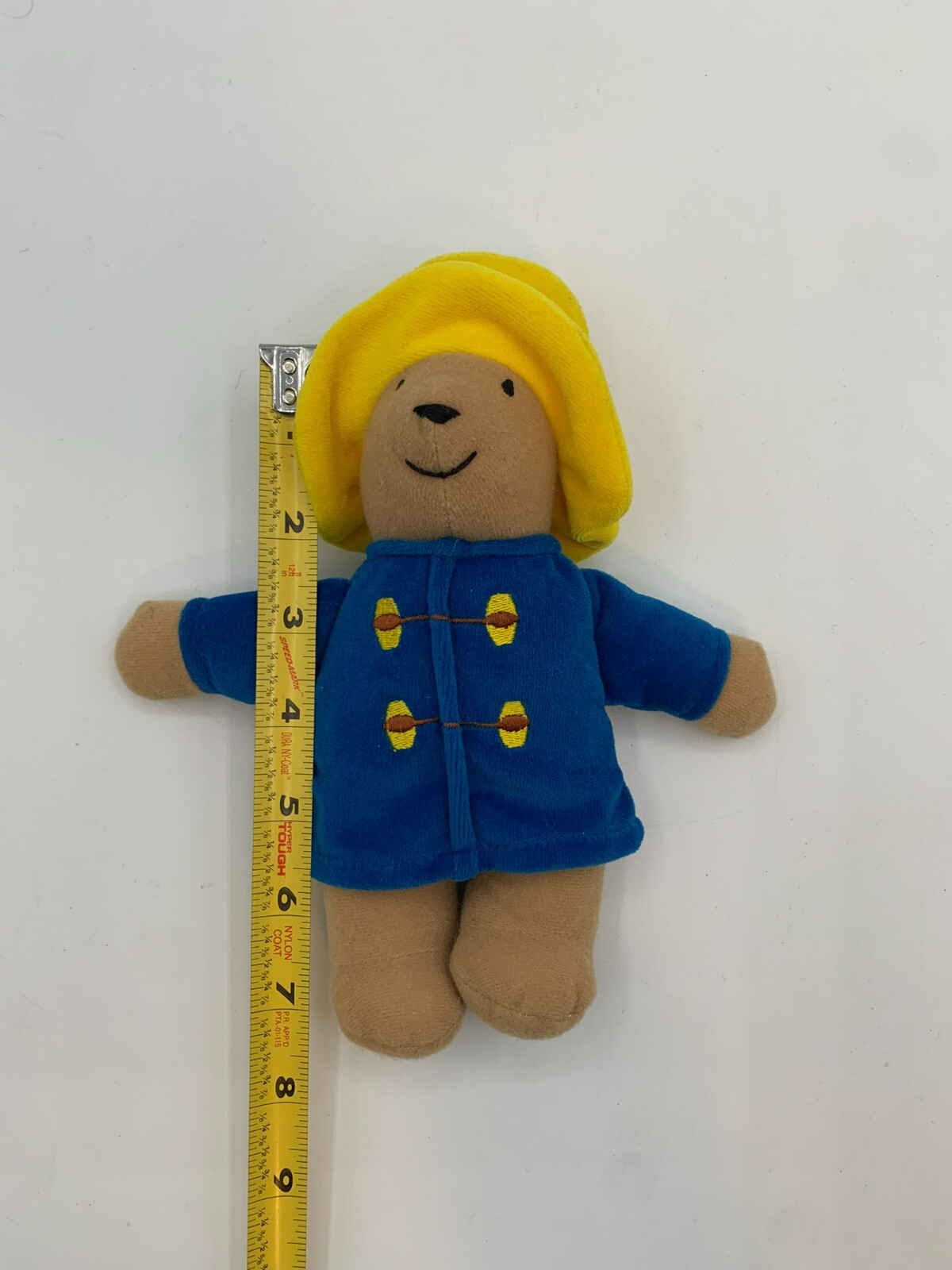 PONY Peluche Eden Orso Paddington Sonaglio Culla Giallo Cappello Giacca Blu 8” Lovey Toy