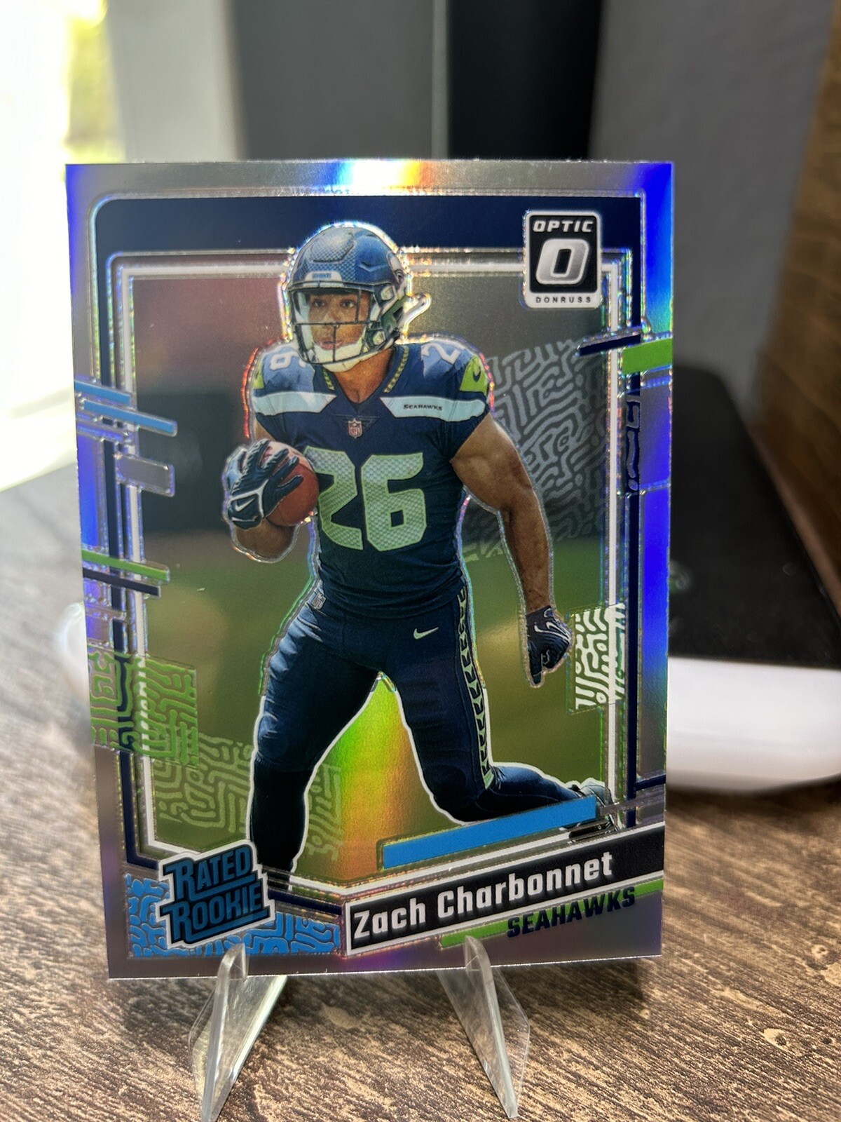 2023 Optic Football Silver Holo Prizm Rated Rookie Zach Charbonnet #294 RC