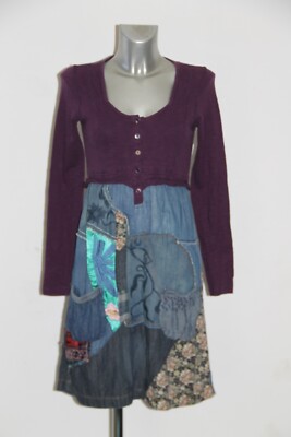 Bezaubernd Kleid Zwischensaison jeans Patchwork Desigual Größe 36 Fr Top Zustand