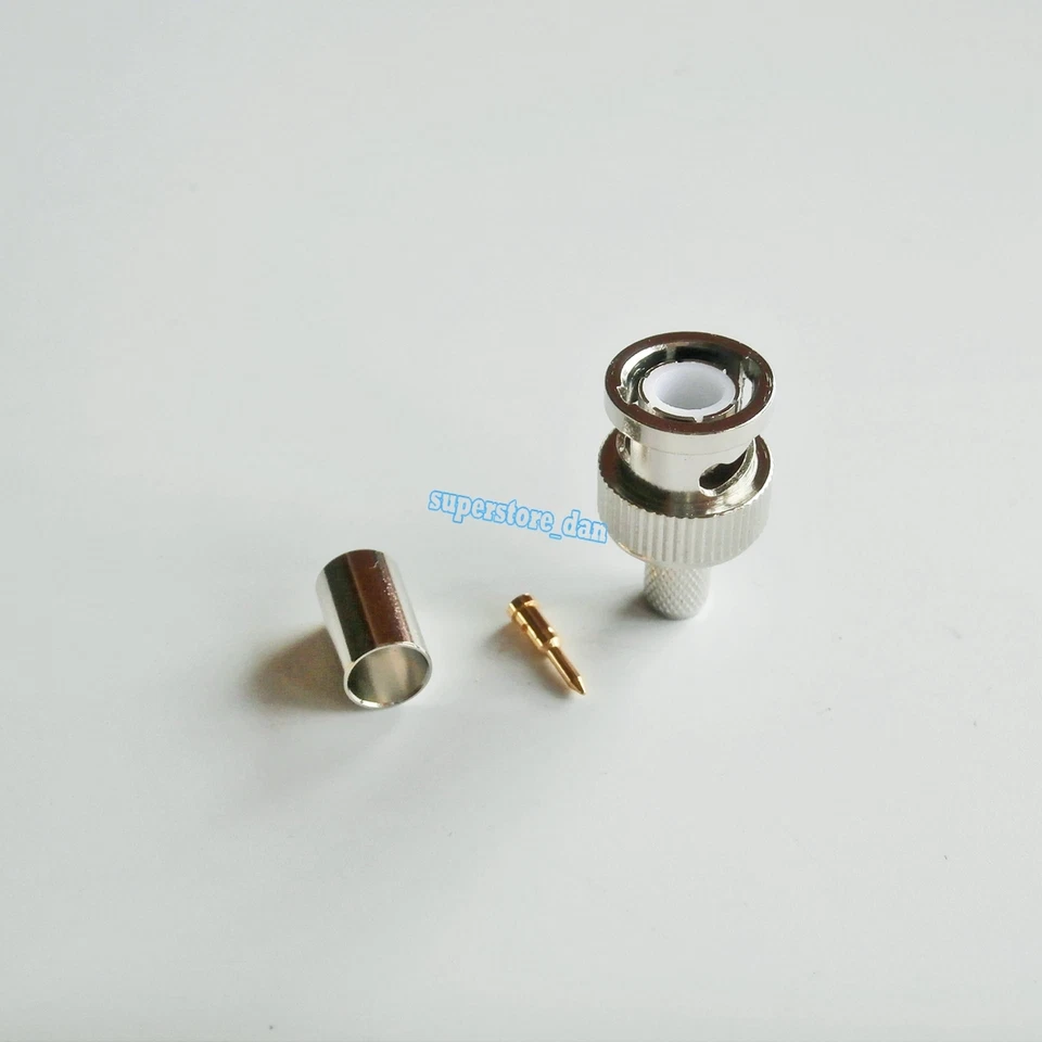10X BNC male Q9 plug crimp for RG8X RG-8X LMR240 coax cable RF Connector - Image 2 of 3