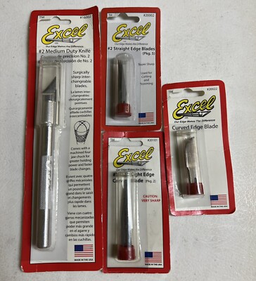 Excel 16002 K2 Medium Duty Knife +1 20101, 20002 20022 Blades Straight Curved