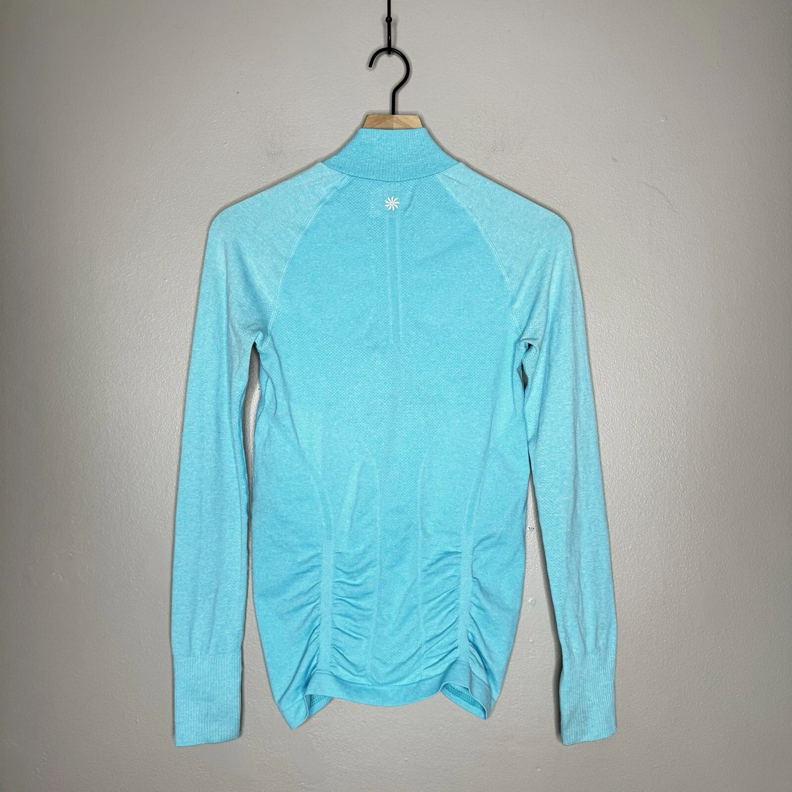 athleta fastest track ruched half zip 