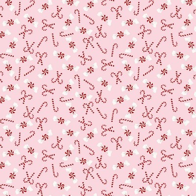 Christmas DOGS Santa Paws by Heatherlee Chan Y4434 42 Pink Candy Canes BTHY