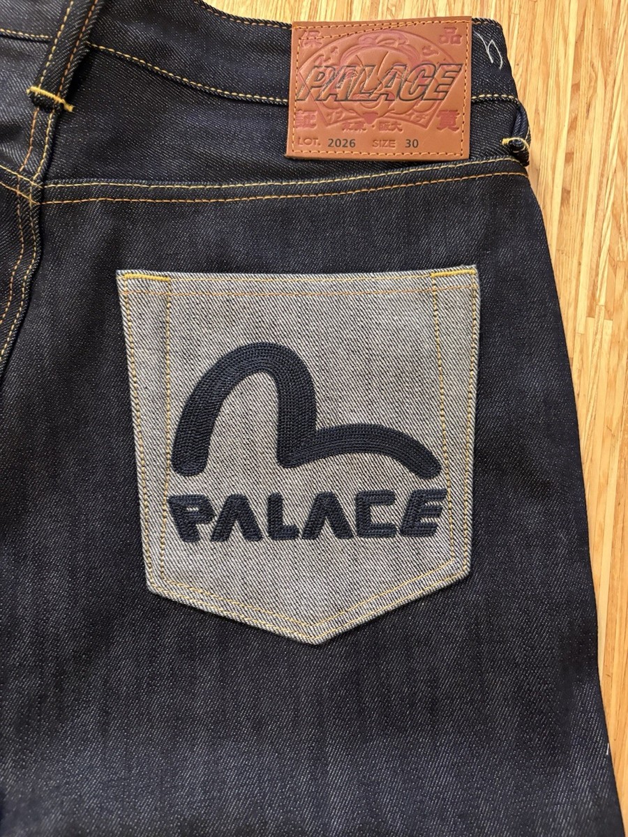 Palace x Evisu Raw Indigo Long Denim Shorts - Size 30 - BNWT | eBay