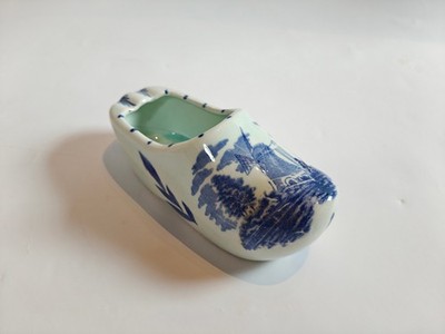 Vintage Delft Blau Hand-Painted Ceramic Clogs Ornament Rare groß ca. 15 cm