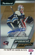 2020-21 Parkhurst Prominent Prospects Autographs Gold #PP10 Matiss Kivlenieks