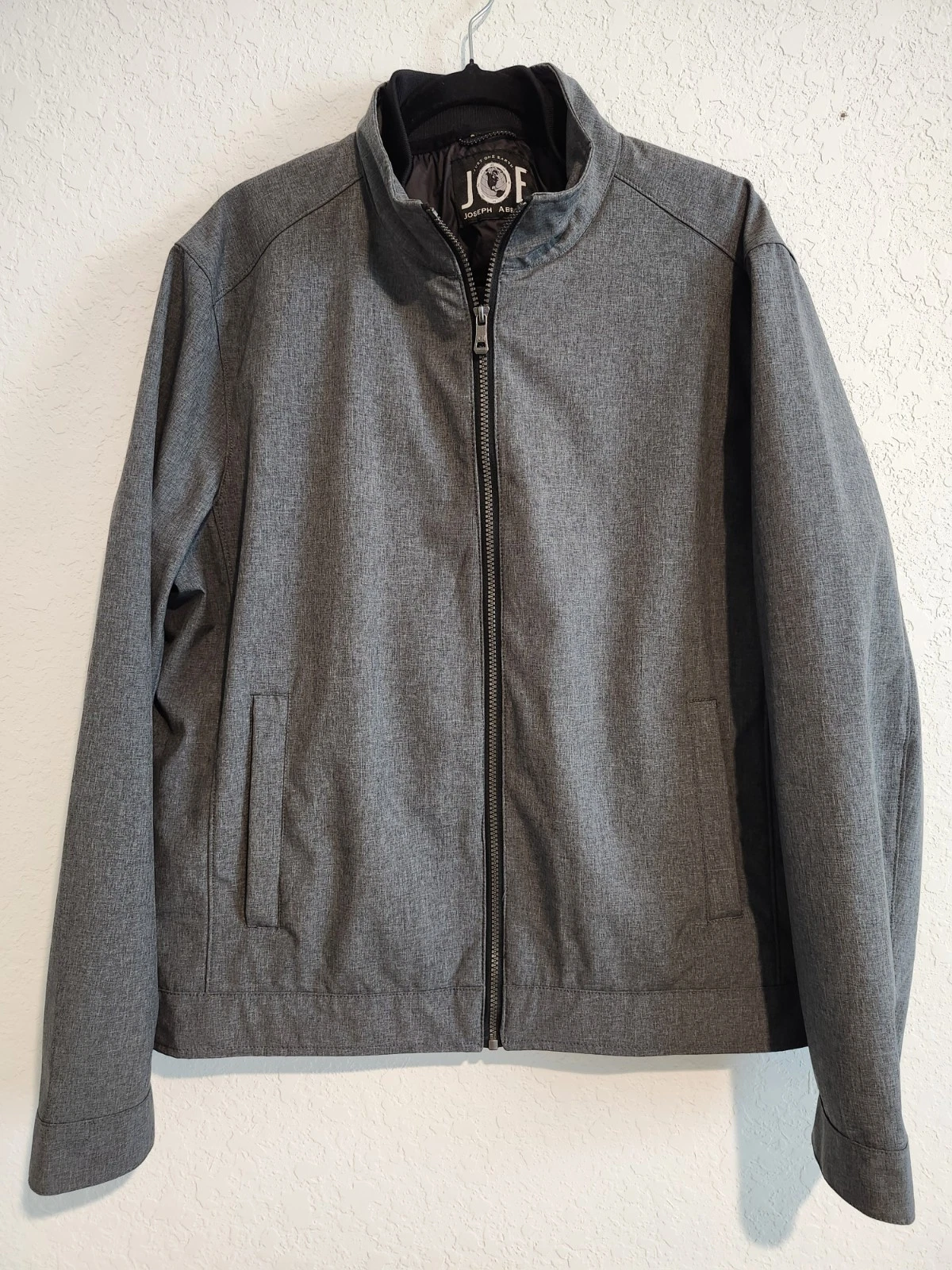 Joseph Abboud Men's Gray Lightweight Puffer Lined Jacket Size L– Full Zip...