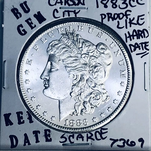 1883 CC BU GEM MORGAN SILVER DOLLAR UNC MS+++ U.S. MINT RARE KEY COIN 7369