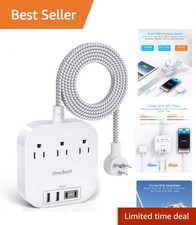 Multi-Device Charging Power Strip with 3 Outlets  4 USB Ports for Home  Travel