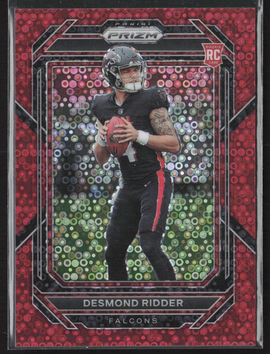 2022 Panini Prizm #302 Desmond Ridder No Huddle Red #/50 Rookie RC