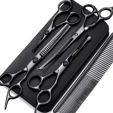 Gimars 7inch Professional 4CR Stainless Steel 6 in 1 Grooming Scissors for Do...