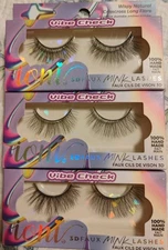 3 Count Ioni 100% handmade 3d faux mink lashes- Vibe Check 