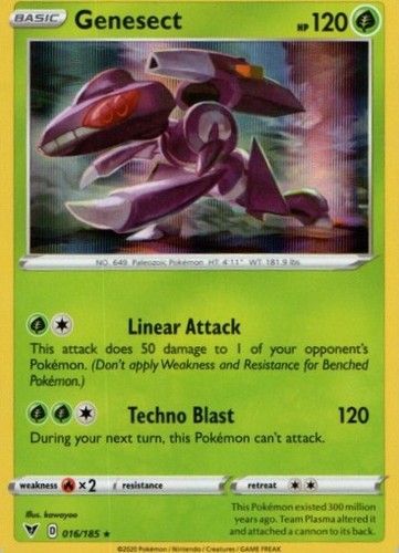 Pokemon TCG Genesect Holo Rare SWSH04: Vivid Voltage 016/185 LP