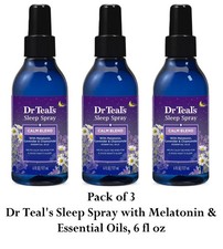 Dr Teal's Sleep Spray with Melatonin & Essential Oils, 6 fl oz, Spray Bottle 3pk