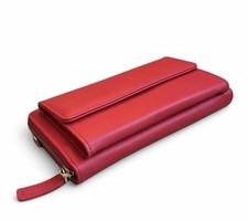 Women  s Red Wristlet with Detachable Crossbody Strap, Brand New