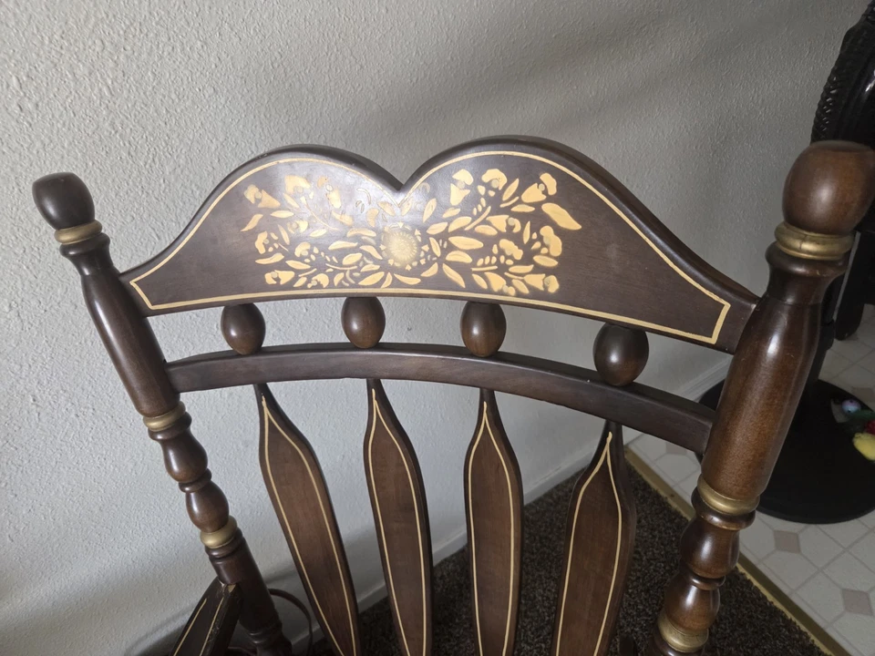 Virginia house vintage rocking chair with gold stenciling - Image 2 of 4