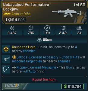 Borderlands 4 ⭐KINETIC LOCKJAW ASSAULT RIFLE⭐JAKOBS⭐RIPPER MAG
